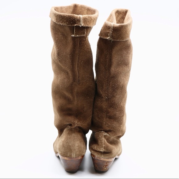 Vintage 70s Tan Suede Slouchy PUSS IN BOOTS - Picture 4 of 8